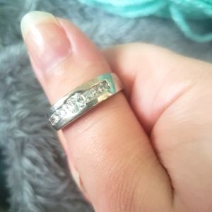 Sterling Silver Ring with Crystal gems